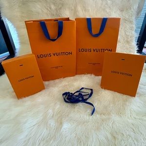 Louis Vuitton Shopping Bags and Parfum Bags with Ribbon